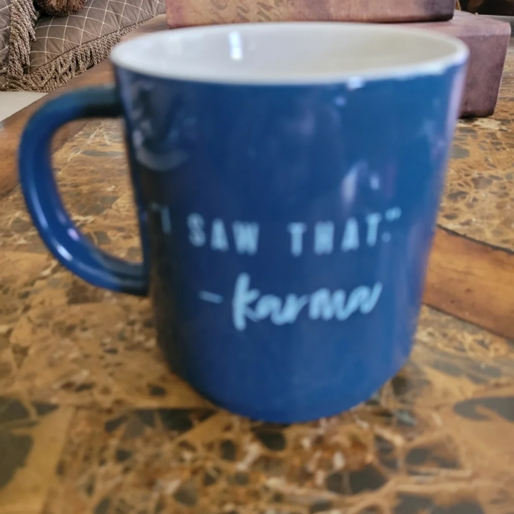 Threshold Blue Mug with Script Quote - Picture 2 of 5